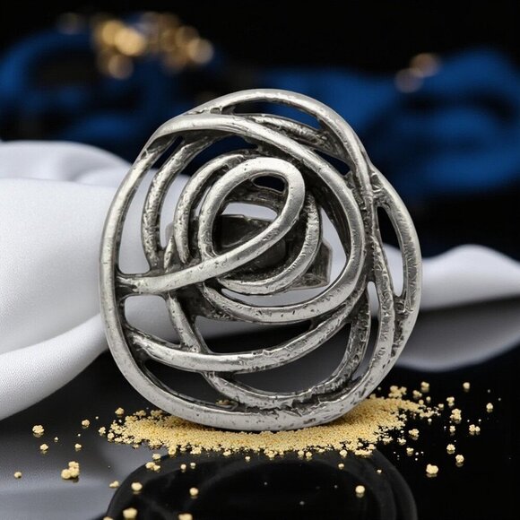 🆕️ Turkish Zamak Boho Chic Handmade Adjustable Ring 🌿 Trendy Statement Jewelry - Picture 7 of 13